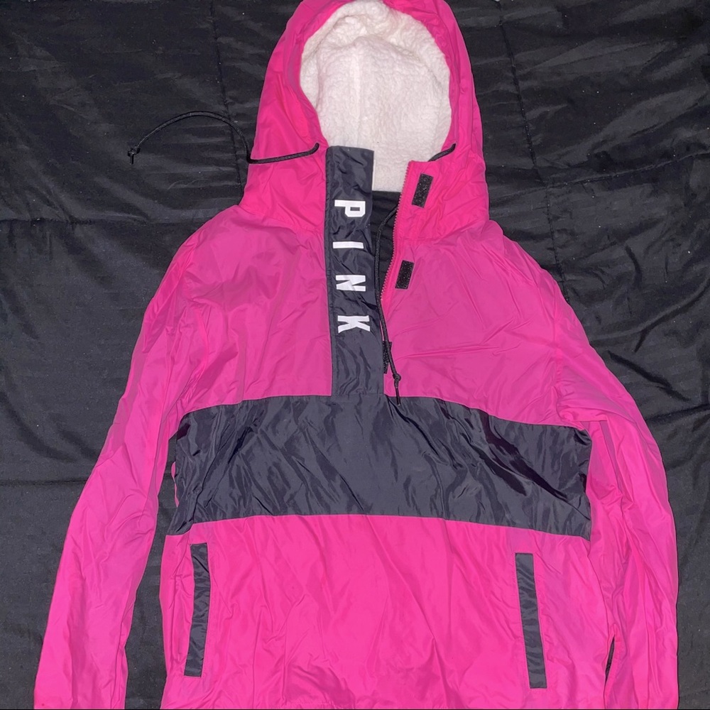 PINK WINDBREAKER HOODIE